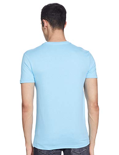 United Colors of Benetton Men's Slim T-Shirt (3099J7106I903_Sky Blue L)