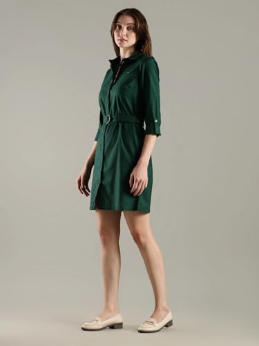 Cotton Spread Collar Shirt Dress