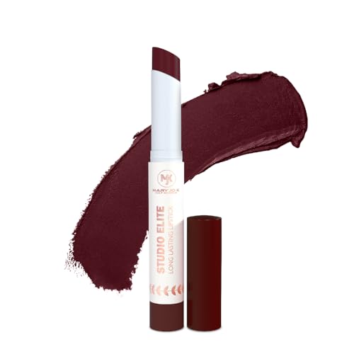 MARY JO K Studio Elite Lipstick | Bold Colors | Ultra-hydrating | Smudge-proof & Transfer-proof | Soft-Matte Texture | Seamless Glide | Long-lasting Wear | 2g | 06 Divine Wine