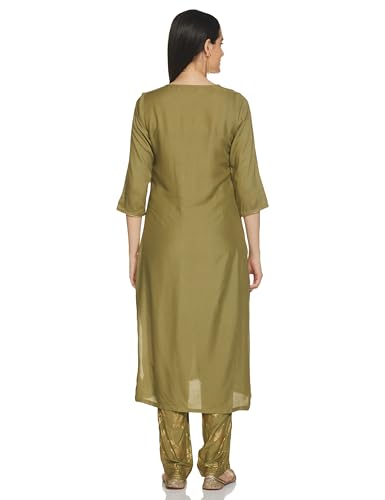 BIBA Women's Rayon Kurta Suit Set (SKDASRTD8817ESS23SAPGRN_Purple