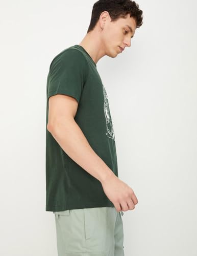 Max Men's Cotton Slim Fit T-Shirt (CABCSU23P518BGDARK Green_Dark, Large