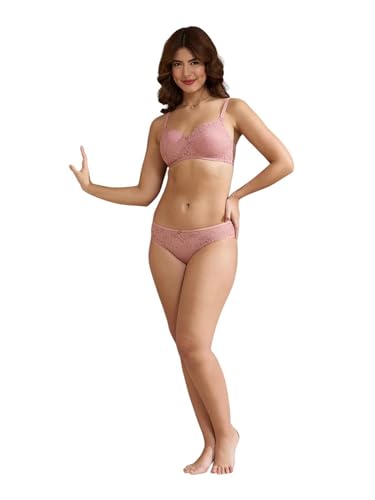 Amante Pink Solid Polyamide Women Bra
