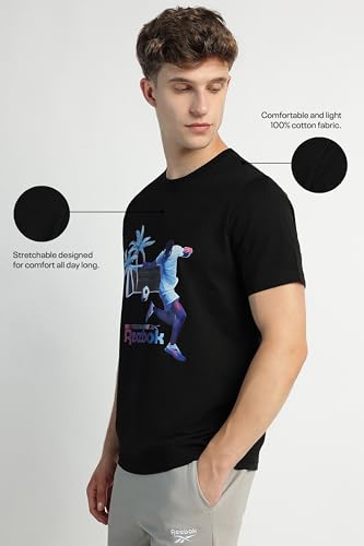 Reebok Men's Regular Fit T-Shirt (RMKCAA0943_Jet Black