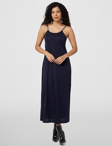 Styli Women's Polyester A-Line Maxi Dress (7003913622_Blue_2XL)
