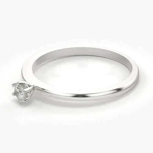 VALANOVA Sterling Silver & Certified Lab Grown Diamond 0.11cts | Ring For Women/Girls | Stylish & Elegant | VGR0298A | Ring Size: 10