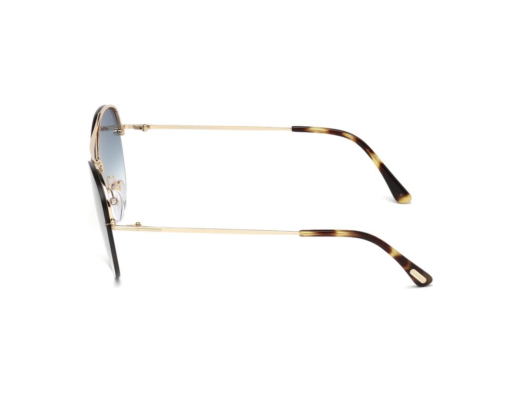 Tom Ford UV Protected Gold Aviator Half rim Sunglasses for Men - FT0566 60 28W