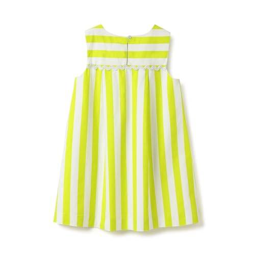 UNITED COLORS OF BENETTON Regular Fit Round Neck Striped Dress (Size: 11-12 Years)-25P4NEODR152I902 Yellow