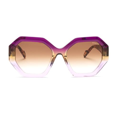 Guess 100% UV protecetd | Gradient | Medium | Full Rim | Hexagonal | Frame: Purple | Lens: Brown