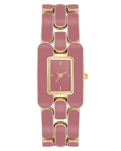 Anne Klein Quartz Analog Pink Dial Plastic Strap Watch for Women-AK4068GPMV