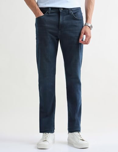 Arrow Newyork Men's Soho Slim Tapered Fit Stone Washed Jeans