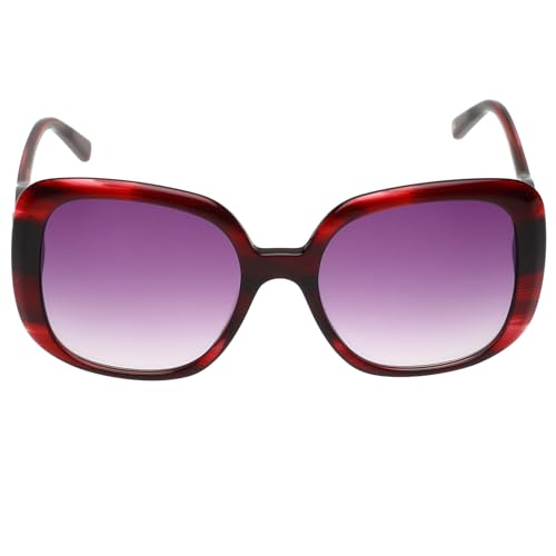 Tommy Hilfiger|Red Full-rim Frame Square Sunglasses|100% UV Protected (Uv 400) Grey Gradient Faded Lens|Women's | Medium | TH 2621 C3 WINGDGR 53 S