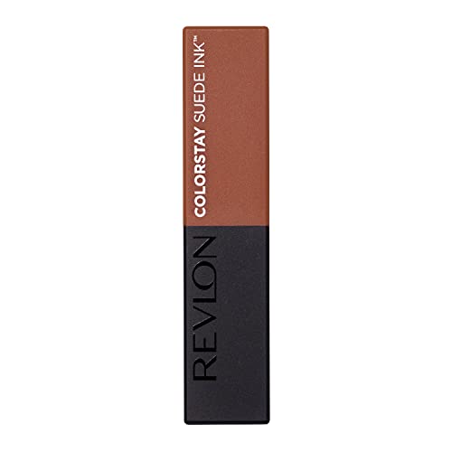 Revlon Lipstick, ColorStay Suede Ink, Built-in Primer, Infused with Vitamin E, Waterproof, Smudge-proof, Matte Color, 004 Pure Talent, 2.55 g