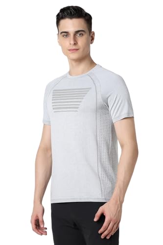 Van Heusen Men's Slim Fit T-Shirt (VFKCAATFD69751_Grey