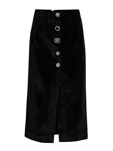 VERO MODA Women's Straight Fit High-Rise Black Skirt