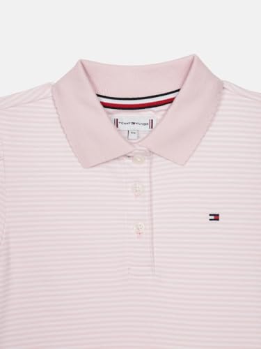 Girls Striped Regular Fit Cotton Polo T-Shirt
