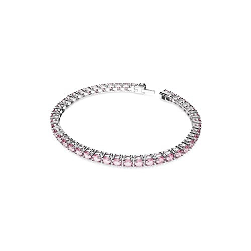 Swarovski Matrix Tennis Bracelet Collection, Pink Crystal, Blue Crystal, Clear Crystal, Round Cut, Rhodium Finish, Gold Tone Finish, Rose Gold Tone Finish, M, Cubic Zirconia, Cubic Zirconia