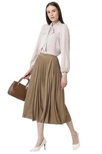 Women Brown Solid Party Skirt