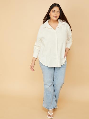 Max Women Embroidered Shirt (Beige_6XL)