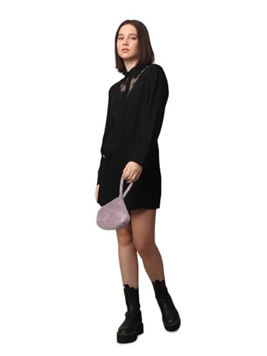ONLY Women Solid Regular Fit Casual Black Shirt Dress