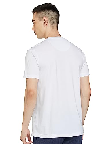 Max Men's Half Sleeves Regular Fit Crew Neck Solid Lounge T-Shirt (White_M)