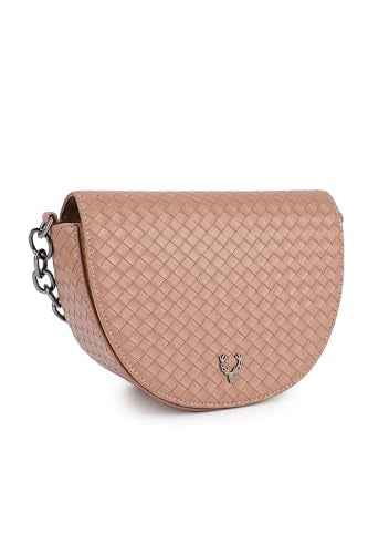Allen Solly Women's Solid Sling Bag,Beige