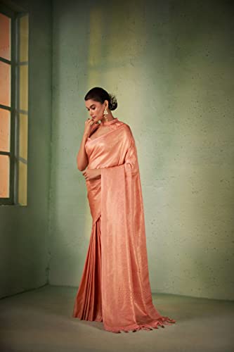 Vardha Women's Kanchipuram Art Silk Saree with Unstitched Blouse Piece - Gold Zari Woven Work Sarees for Wedding (Asya Vol.4_560)