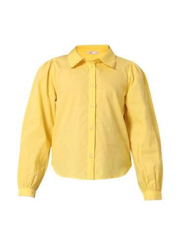 VERO MODA Girls Solid Cotton Yellow Shirt