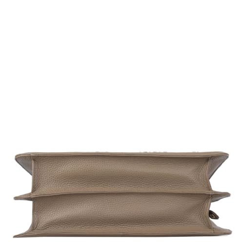 Da Milano Leather Satchel Bag for Women - Greyish Taupe (LB-02098)