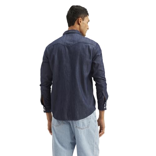 Levi's Men's Solid Slim Fit Shirt Blue