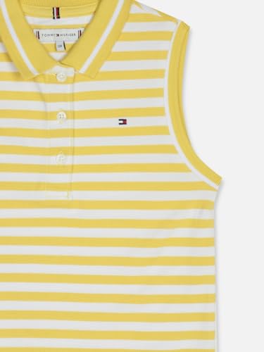 Girls Striped Regular Fit Cotton Polo T-Shirt