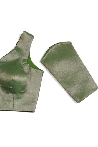 Soch Womens Green Tussar Chevron Print Padded Blouse