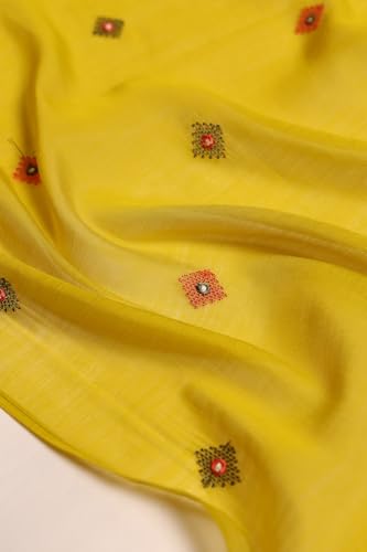 Soch Womens Light Green Mul Chanderi Geometric Salwar Suit With Machine Embroidery and Bead Details