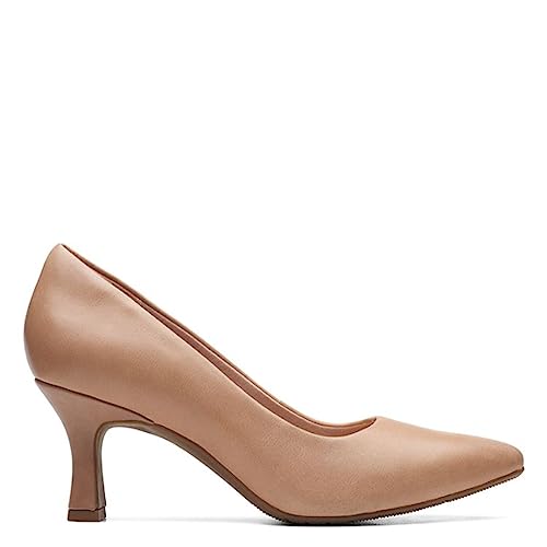 Clarks Womens Kataleyna GemPump, Warm Beige Leather, 9.5 Wide