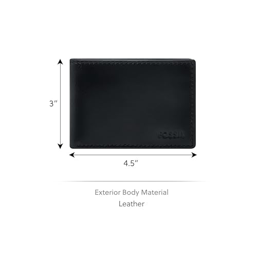 Fossil Mens Leather Derrick Black Wallet ML4702001