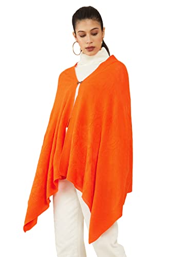 Soch Orange Woven Design Geometric Shrug