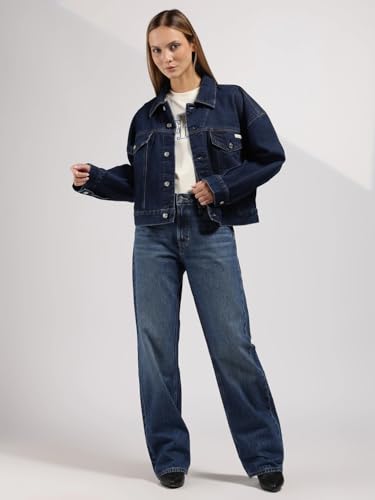 Relaxed Fit Cotton Spread Collar Denim Jacket