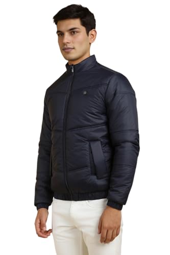 Allen Solly Men's A-Line Coat (ASJKMJBOFU25395_Navy