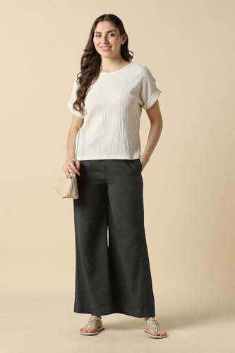 Women Grey Solid Casual Trousers