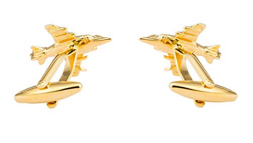 Knighthood Golden Jet Plane Cufflinks for Men