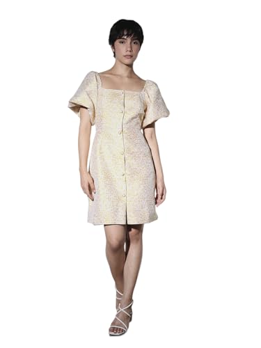 ONLY Women's Self Design Fit and Flare Assorted Dress