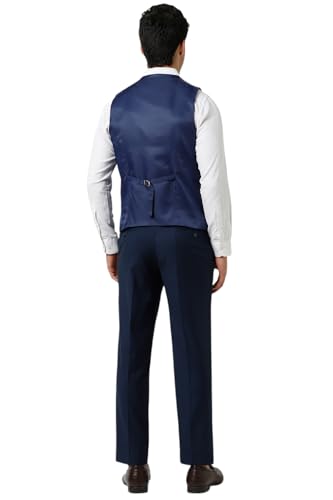 Van Heusen Men's Polyester Blend Three Piece Suit-Dress Set (VHSUCSLF728071_Navy