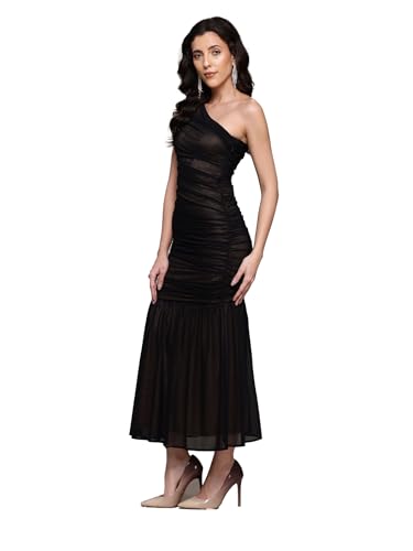 Label RITU KUMAR Black Aidette One Shoulder Dress