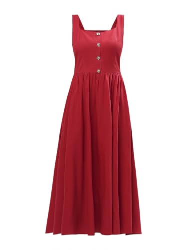 VERO MODA Womens Midi Dress Barbados Cherry