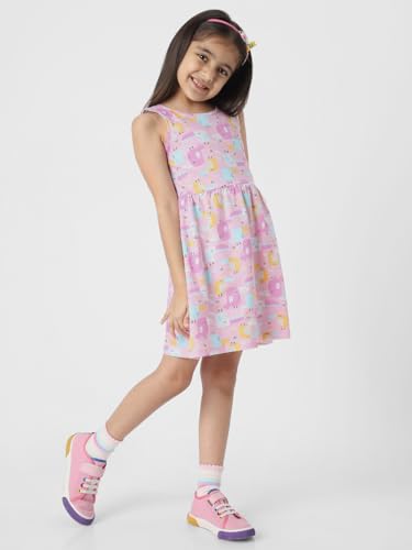 Nautinati Girls Printed Fit & Flare Dress | Cotton | Age 3M-6Years Red