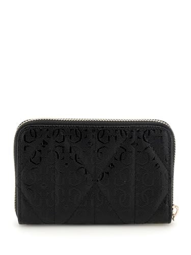 GUESS Black Quilted Aldina Medium Zip Around Wallet
