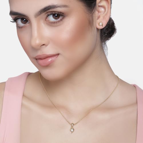 Estele 24Kt Gold Plated Enchanted Hearts Necklace Set for Women