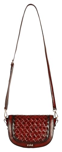 eske Decker Genuine Leather Womens Shoulder Bag with Detachable Sling Strap