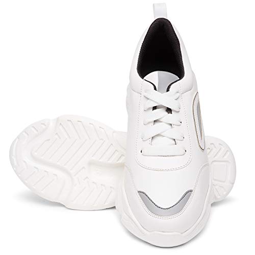 Longwalk Women and Girls Sneakers, Walking Gym Running White Shoes