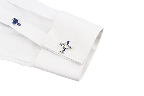 Knighthood Silver Airplane Cufflinks For Men
