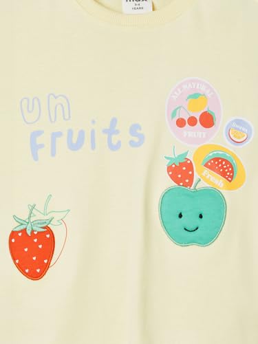 Max Girls Applique Boxy T-Shirt (Yellow_2-3 Y)